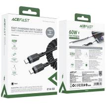 Καλώδιο Σύνδεσης Acefast C14-03 USB-C σε USB-C PD60W 3A Fast Charge USB2.0 Spring Braided Μαύρο 1.2m.