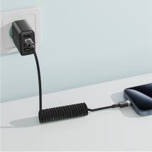 Καλώδιο Σύνδεσης Acefast C14-03 USB-C σε USB-C PD60W 3A Fast Charge USB2.0 Spring Braided Μαύρο 1.2m.