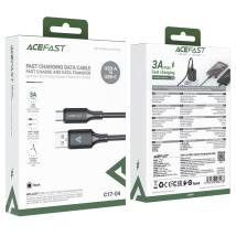 Καλώδιο Σύνδεσης Acefast C17-04 USB-A  σε USB-C 3A Fast Charge USB2.0 Silicon Μαύρο 1.2m.