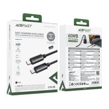 Καλώδιο Acefast C19-03  Μεταλλικό USB-C σε USB-C 60W 3.0A Γρήγορη Φόρτιση USB2.0 με Ένδειξη Φόρτισης Braided Μαύρο 1.2m