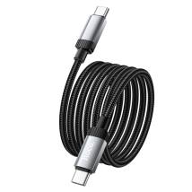 Καλώδιο Hoco X117 Star USB-C σε USB-C 60W με Ένδειξη Φόρτισης LED Braided Μαύρο 1m