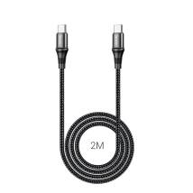 Καλώδιο Hoco X50 Exquisito USB-C σε USB-C 100W 5.0A/20V Braided Μαύρο 2m