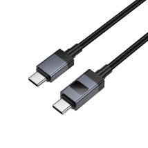 Καλώδιο X118 Generous USB-C σε USB-C 60W Fast Charging 3A με Ένδειξη Φόρτισης Braided Μαύρο 1m