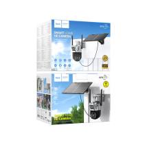Εξωτερική Wi-Fi Κάμερα Ασφαλείας Hoco DI76 Feather Solar Powered FullHD IP65 355° Διπλή Κάμερα με Έγχρωμη  Νυχτερινή Όραση Αμφίδ