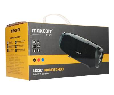 Φορητό Ηχείο Bluetooth με Λειτουργεία Powerbank Maxcom Momotombo MX301 TWS 2x15W RMS Μαύρο IP67 με Ενσωματωμένο Μικρόφωνο