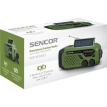 Ραδιόφωνο Camping Ηλιάκο με USB-C, Hand Crank και Διπλό Φωτισμό LED FM/AM IPX4 Sencor SRD 1000SCL GR Πράσινο
