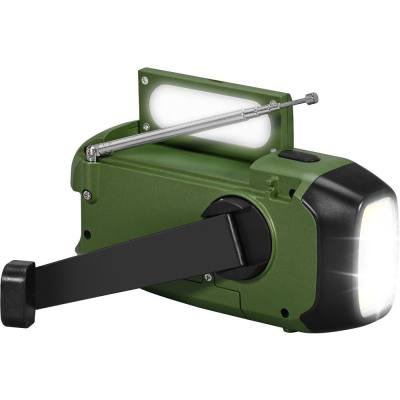 Ραδιόφωνο Camping Ηλιάκο με USB-C, Hand Crank και Διπλό Φωτισμό LED FM/AM IPX4 Sencor SRD 1000SCL GR Πράσινο