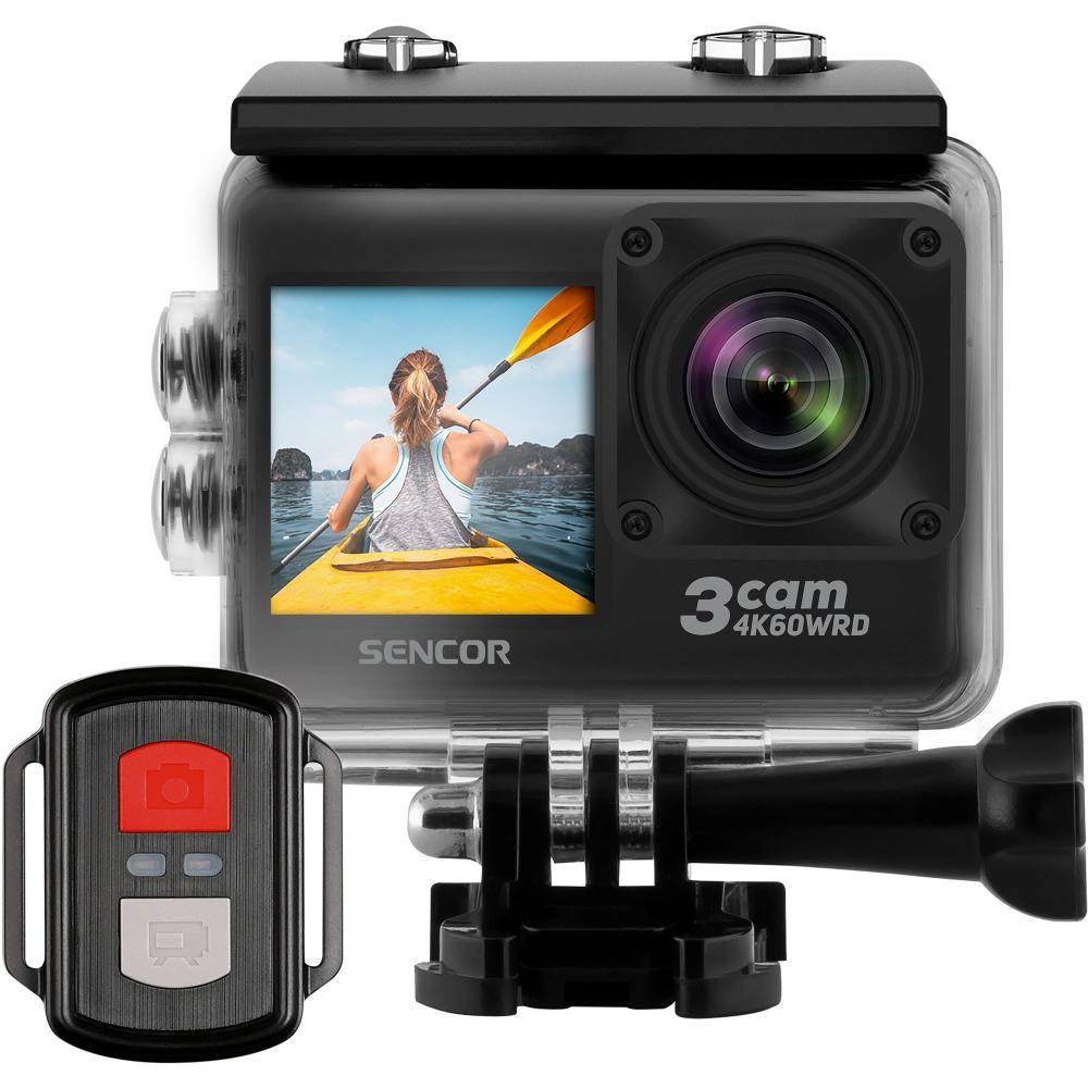 Action Camera Sencor 3CAM 4K60WRD 5k 30Fps 750 mAh 2" και 1.3" TFT Οθόνες  και Αδιάβροχη Θήκη