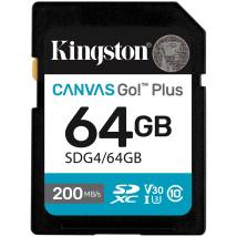 Κάρτα Μνήμης Kingston CanvasGo+ SDXC 64GB Class 10 εως 200Mb/s SDG4/64GB