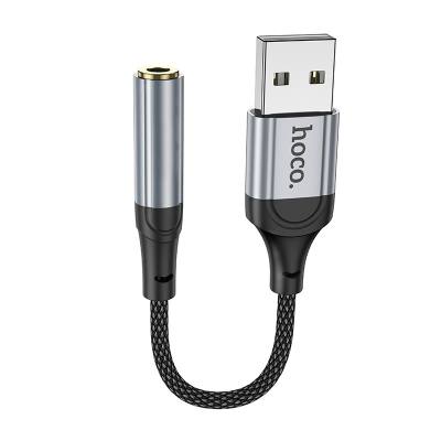 Αντάπτορας / Εξωτερική Κάρτα Ήχου Hoco LS36 Fresh USB to 3.5mm Hi-Fi Συμβατός με όλες τις Συσκευές Braided 12cm