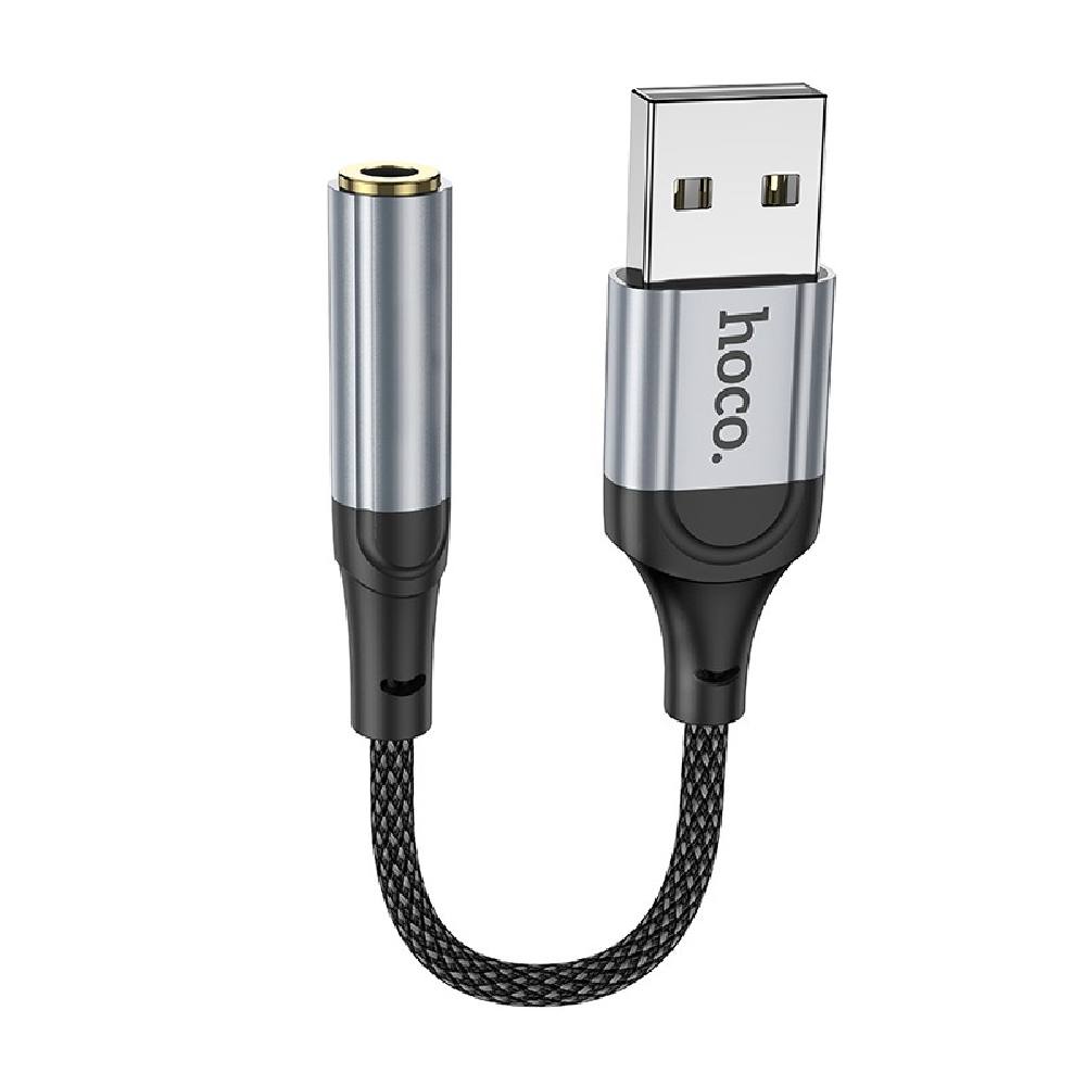 Αντάπτορας / Εξωτερική Κάρτα Ήχου Hoco LS36 Fresh USB to 3.5mm Hi-Fi Συμβατός με όλες τις Συσκευές Braided 12cm