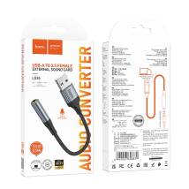 Αντάπτορας / Εξωτερική Κάρτα Ήχου Hoco LS36 Fresh USB to 3.5mm Hi-Fi Συμβατός με όλες τις Συσκευές Braided 12cm
