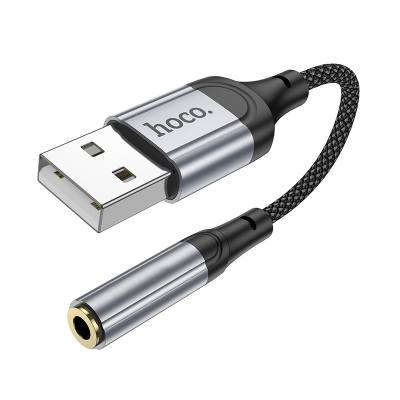 Αντάπτορας / Εξωτερική Κάρτα Ήχου Hoco LS36 Fresh USB to 3.5mm Hi-Fi Συμβατός με όλες τις Συσκευές Braided 12cm