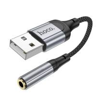Αντάπτορας / Εξωτερική Κάρτα Ήχου Hoco LS36 Fresh USB to 3.5mm Hi-Fi Συμβατός με όλες τις Συσκευές Braided 12cm
