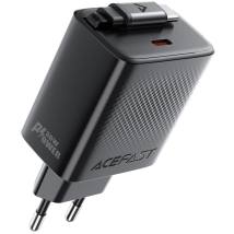 Φορτιστής Ταξιδίου Acefast A110 Fast Charging USB-C PD30W QC3.0 GaN και Αναδιπλούμενο Καλώδιο USB-C 0.64m Μαύρος
