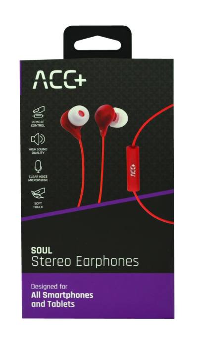Hands Free Maxcom Soul Stereo Earphones 3.5mm Κόκκινα με Μικρόφωνο και Πλήκτρο Απάντησης/Σίγασης