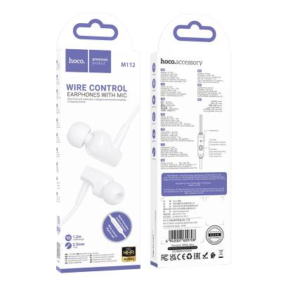 Hands Free Hoco M112 Story Universal Earphones Hi-Fi Stereo 3.5mm Λευκό 1.2m