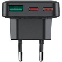 Φορτιστής Ταξιδίου Acefast A100 Fast Charging Ultra Thin Γωνιακός με 2xUSB-C 1xUSB-A PD65W QC3.0 GaN Μαύρος