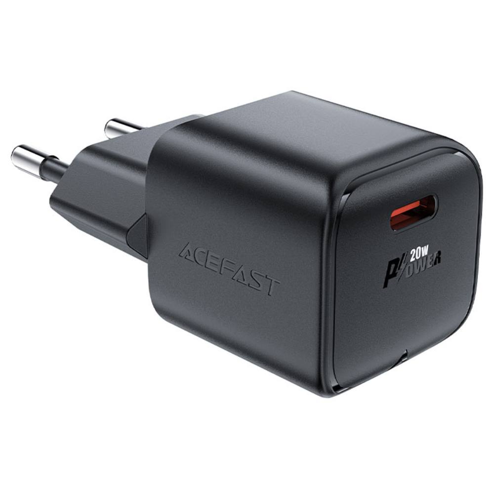 Φορτιστής Ταξιδίου Acefast A73 Mini Fast Charging 1xUSB-C PD20W QC3.0 GaN Μαύρος