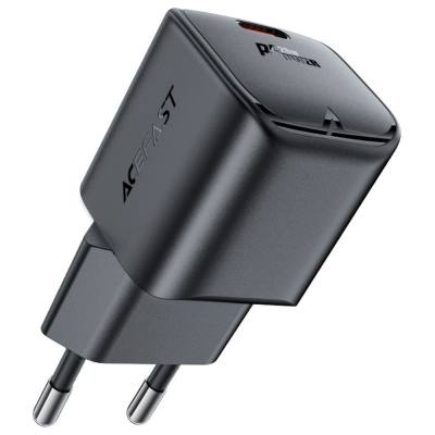 Φορτιστής Ταξιδίου Acefast A73 Mini Fast Charging 1xUSB-C PD20W QC3.0 GaN Μαύρος