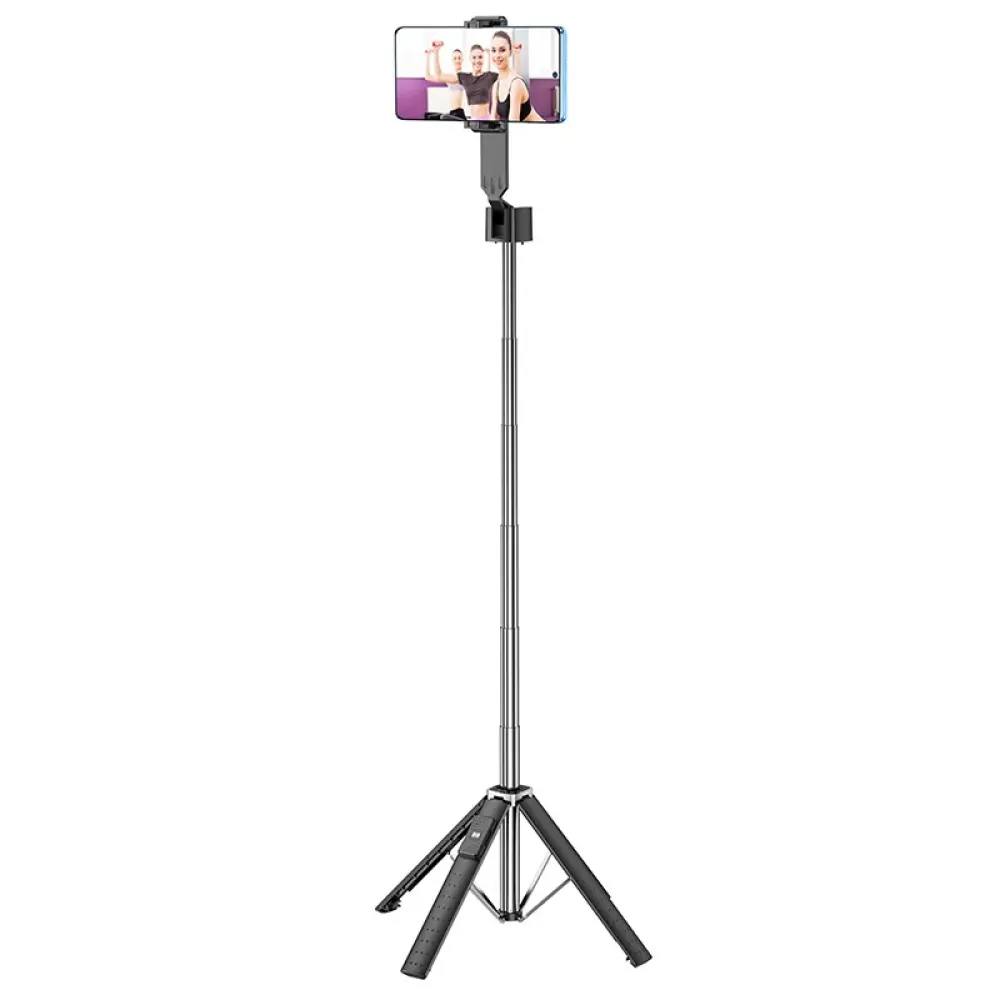 Selfie Stick Hoco K18 Wave για Συσκευές 4.5"- 7" 70mAh Ύψος 97cm Μαύρη