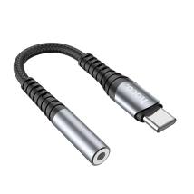 Εξωτερική Κάρτα Ήχου Hoco LS33 USB-C σε 3.5mm Θηλυκό Μεταλλικό Γκρί Συμβατό με όλες τις Συσκευές
