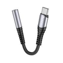 Εξωτερική Κάρτα Ήχου Hoco LS33 USB-C σε 3.5mm Θηλυκό Μεταλλικό Γκρί Συμβατό με όλες τις Συσκευές
