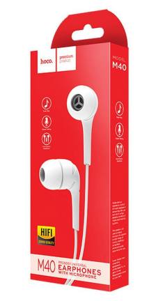 Hands Free Hoco M40 Prosody Earphones Stereo 3.5mm Λευκά με Μικρόφωνο και Πλήκτρο Λειτουργίας