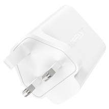 Φορτιστής Ταξιδίου Acefast A44 Fast Charging 2xUSB-C PD65W USB-A GaN Λευκός με UK Plug