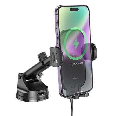 Βάση Στήριξης Αυτοκινήτου Hoco HW5 Journey Μαύρο με Wireless Fast Charger έως 15W και Επεκτεινόμενο Βραχίονα Μαύρη 4.5"-7"