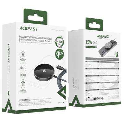 Ασύρματος Φορτιστής Acefast E24 15W Συμβατός με MagSafe και Qi2 Ασύρματη Φόρτιση Μαύρος
