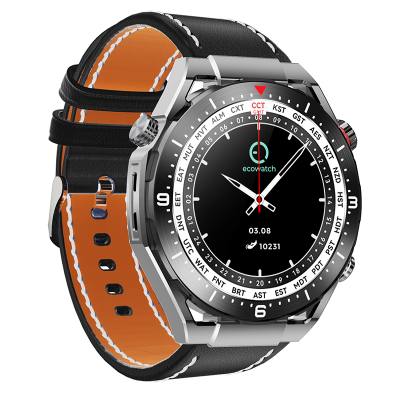 Smartwatch Maxcom Ecowatch 1 1.52” 400mAh IP67 Μαύρο με Silicon PU Leather και Metal Band