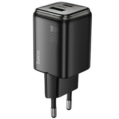 Φορτιστής Ταξιδίου Small Size Hoco N53 Monsoon PD30W QC3.0A GaN με 1xUSB-C και 1xUSB-A + Καλώδιο Φόρτισης Type-C σε Type-C 1m Μα
