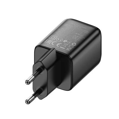 Φορτιστής Ταξιδίου Small Size Hoco N53 Monsoon PD30W QC3.0A GaN με 1xUSB-C και 1xUSB-A + Καλώδιο Φόρτισης Type-C σε Type-C 1m Μα