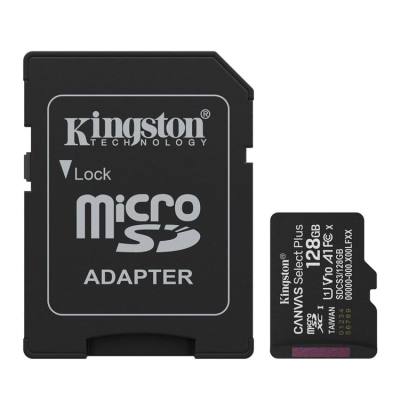Κάρτα Μνήμης Kingston Canvas Select Plus+ MicroSDXC 128GB Class 10 με SD Adapter έως 150MB/s SDCS3/128GB