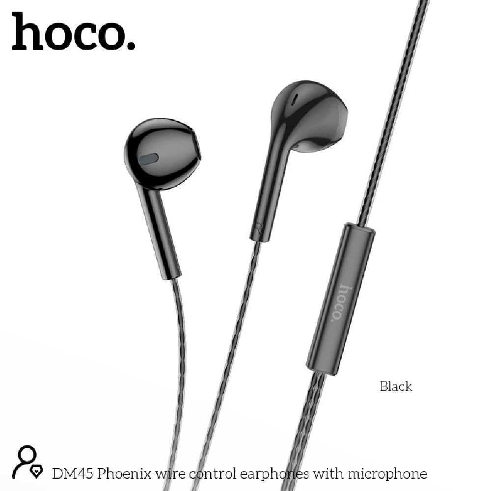 Hands Free Hoco DM45 Phoenix Earphones Stereo 3.5mm με Μικρόφωνο και Πλήκτρο Λειτουργίας 1.2m Μαύρα