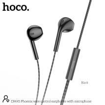 Hands Free Hoco DM45 Phoenix Earphones Stereo 3.5mm με Μικρόφωνο και Πλήκτρο Λειτουργίας 1.2m Μαύρα