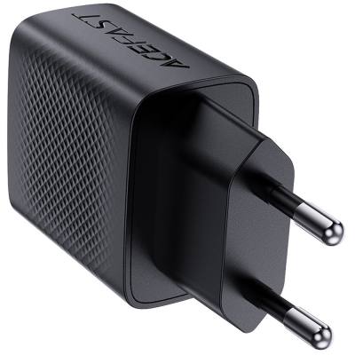 Φορτιστής Ταξιδίου Acefast A78 Fast Charging 1xUSB-C 1xUSB-A PD20W QC3.0 GaN Μαύρος