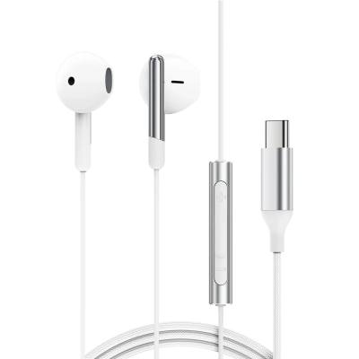 Hands Free Acefast L3 Earphones Stereo USB-C με Μικρόφωνο και Πλήκτρο Λειτουργίας Braided Λευκό 1.2m. Συμβατά με Όλες τις Συσκευ