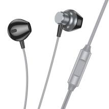 Hands Free Hoco M125 Smart Earphones Stereo 3.5mm με Μικρόφωνο και Πλήκτρο Λειτουργίας 1.2m Γκρι