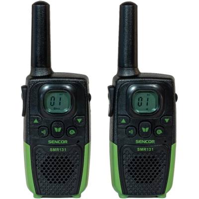 Walkie Talkie Σετ 2τεμ. με Yποδοχή Hands Free 2.5mm Εύρος Κάλυψης 7 km 3ΑΑΑ Sencor SMR 131 Μαύρο/Πράσινο