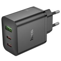 Φορτιστής Ταξιδίου Hoco N51 Scenery GaN 65W με 2xUSB-C και 1xUSB-A  Μαύρος