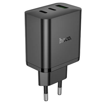 Φορτιστής Ταξιδίου Hoco N51 Scenery GaN 65W με 2xUSB-C και 1xUSB-A  Μαύρος