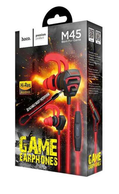 Hands Free Hoco M45 Promenade Earphones Stereo 3.5mm Μαύρα με Μικρόφωνο και Πλήκτρο Λειτουργίας 1.2m