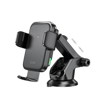 Βάση Στήριξης Αυτοκινήτου Hoco HW11 Jenny με  με Wireless Fast Charger έως 15W και Επεκτεινόμενο Βραχίονα Μαύρη 4.5"-7.0"