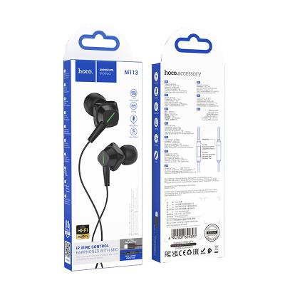 Hands Free Hoco M113 Earphones Lightning Μαύρα 1.2m.