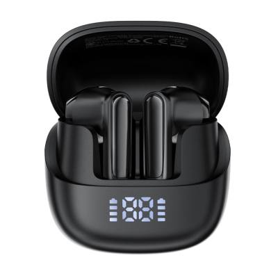 Wireless Earphones Hands Free Acefast W2 TWS v5.4 400mAh 8hr Λειτουργίας ANC και 4-Mic ENC Τεχνολογία IPX4 με LED Display Μαύρα