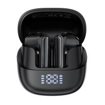 Wireless Earphones Hands Free Acefast W2 TWS v5.4 400mAh 8hr Λειτουργίας ANC και 4-Mic ENC Τεχνολογία IPX4 με LED Display Μαύρα