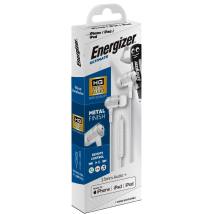 Hands Free Energizer UIL35WH2 Metal Stereo 3.5 mm  με Αντάπτορα Lightning Apple Certified MFi σε 3.5 mm και Πλήκτρα Λειτουργίας 