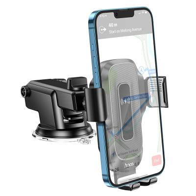 Βάση Στήριξης Αυτοκινήτου Hoco HW3 Wise με Wireless Charger έως 15W USB-C και Επεκτεινόμενο Βραχίονα Μαύρη 4.5"-7"